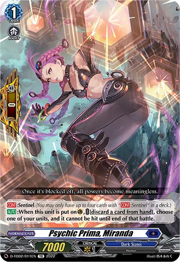 Psychic Prima, Miranda (D-TD02/011EN) [Michiru Hazama -Demonic Jewel Dragon of the Four Flames-]