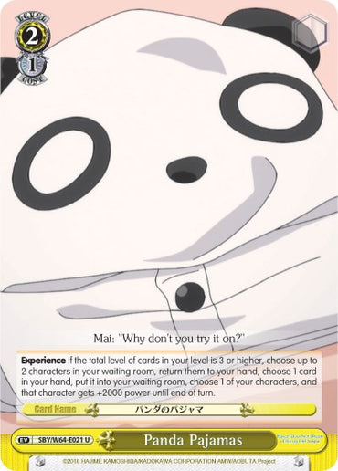 Panda Pajamas (SBY/W64-E021 U) [Rascal Does Not Dream of Bunny Girl Senpai]