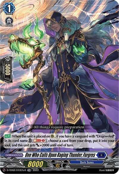 One Who Calls Upon Raging Thunder, Furgres (D-TD02/010EN-R) [Michiru Hazama -Demonic Jewel Dragon of the Four Flames-]