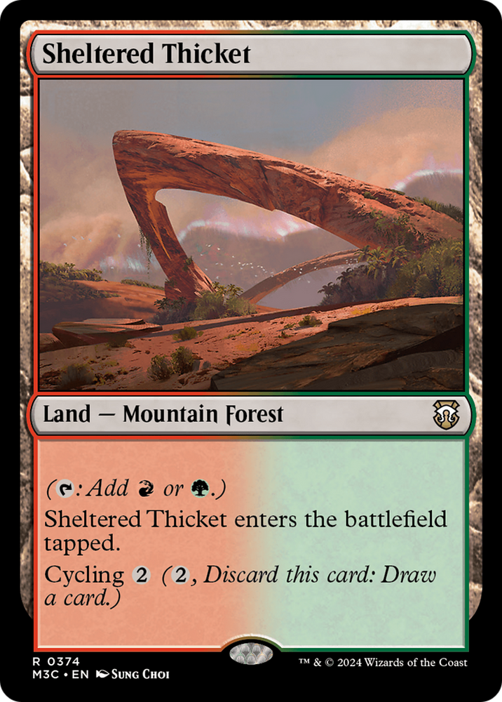 Sheltered Thicket (Ripple Foil) [Modern Horizons 3 Commander]