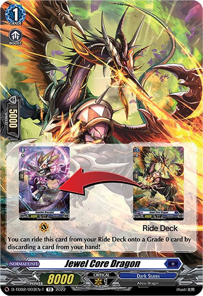 Jewel Core Dragon (Tutorial Card) (D-TD02/003EN-T) [Michiru Hazama -Demonic Jewel Dragon of the Four Flames-]