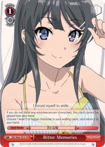Bitter Memories (SBY/W64-TE19 TD) [Rascal Does Not Dream of Bunny Girl Senpai]