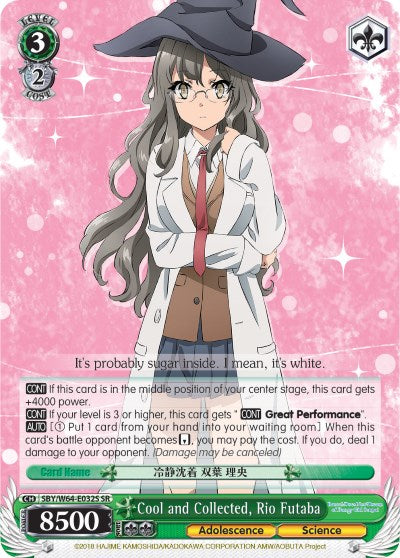Cool and Collected, Rio Futaba (SBY/W64-E032S SR) [Rascal Does Not Dream of Bunny Girl Senpai]
