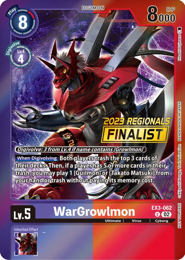 WarGrowlmon [EX3-062] (2023 Regionals Finalist) [Draconic Roar Promos]