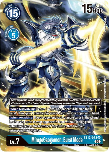 MirageGaogamon: Burst Mode [BT13-033] (Alternate Art) [Versus Royal Knights Booster]