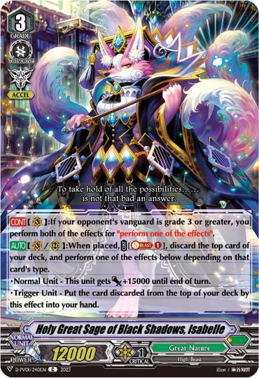 Holy Great Sage of Black Shadows, Isabelle (D-PV01/240EN) [History Collection]