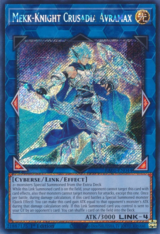 Mekk-Knight Crusadia Avramax [RA01-EN044] Platinum Secret Rare