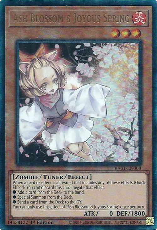 Ash Blossom & Joyous Spring [RA01-EN008] Prismatic Ultimate Rare