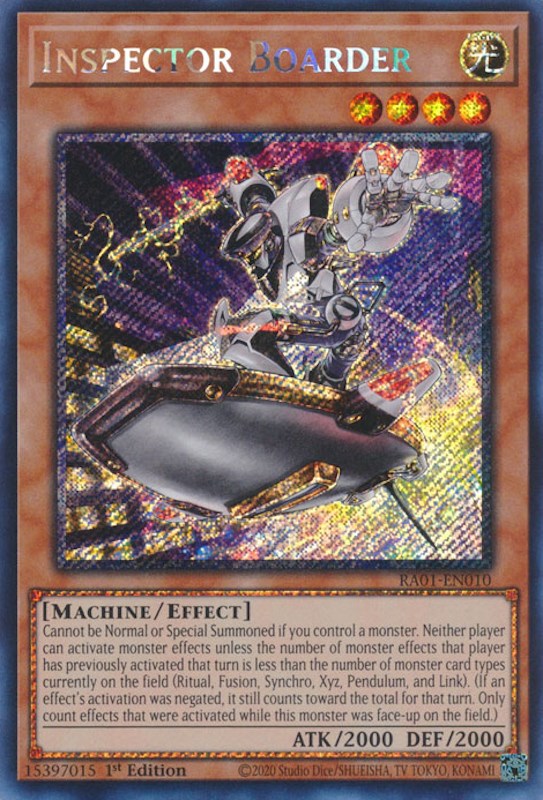 Inspector Boarder [RA01-EN010] Platinum Secret Rare