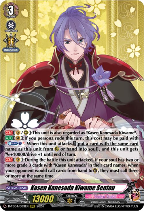 Kasen Kanesada Kiwame Sentou (D-TB04/003EN) [Touken Ranbu ONLINE 2023]