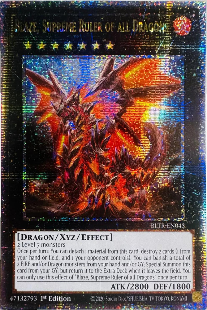 Blaze, Supreme Ruler of all Dragons (Quarter Century Secret Rare) [BLTR-EN045] Quarter Century Secret Rare