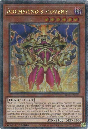 Archfiend's Advent (Quarter Century Secret Rare) [BLTR-EN046] Quarter Century Secret Rare