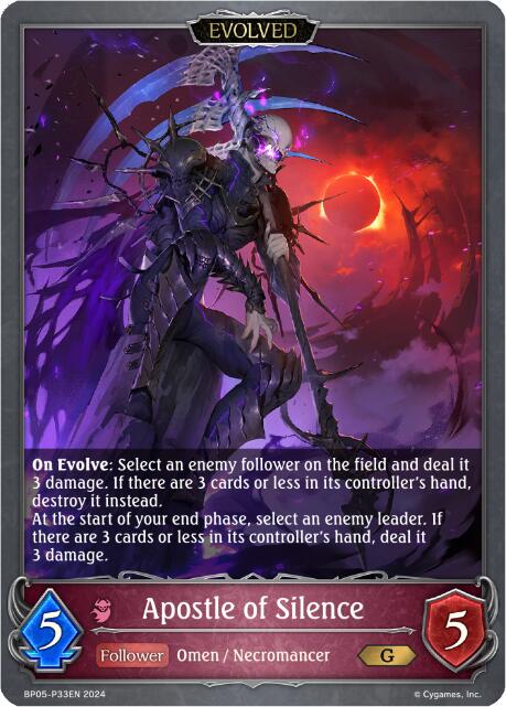 Apostle of Silence (Evolved) - P33EN (Foil) (BP05-P33EN) [Omens Eternal]