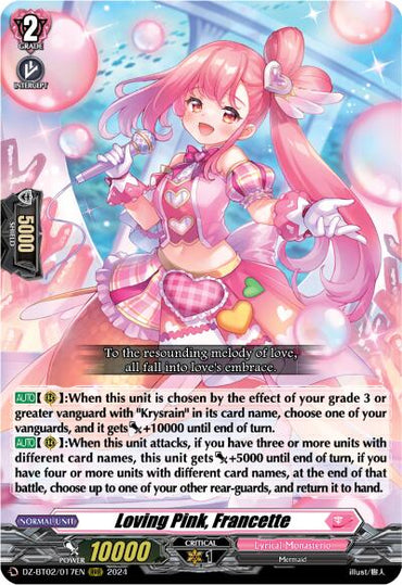 Loving Pink, Francette (DZ-BT02/017EN) [Illusionless Strife]