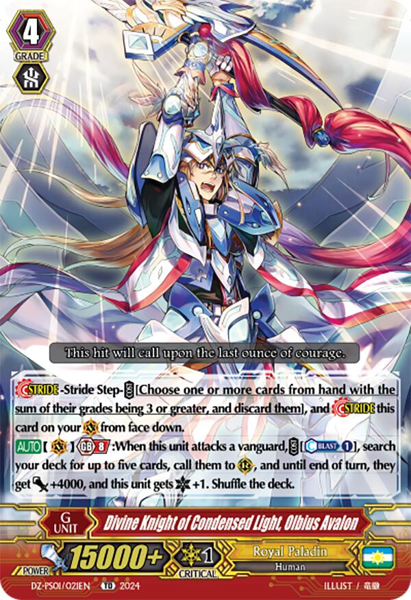 Divine Knight of Condensed Light, Olbius Avalon (DZ-PS01/021EN) [DZ-PS01: Premium Deckset 