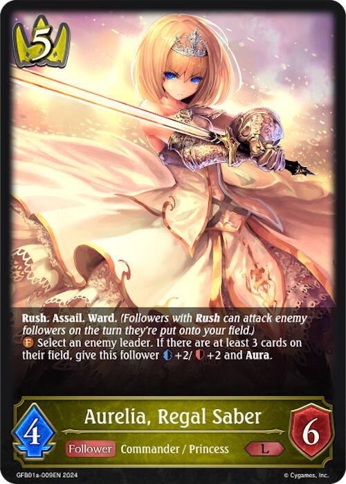 Aurelia, Regal Saber (GFB01a-009EN) [GFB01: Gloryfinder Bundle 01: Guide to Glory]