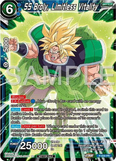 SS Broly, Limitless Vitality (Zenkai Series Tournament Pack Vol.9) (P-630) [Promotion Cards]