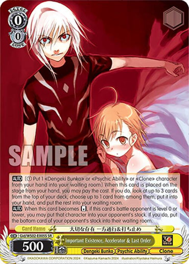 Important Existence, Accelerator & Last Order (Gid/WS02-E005S SR) [Dengeki Bunko]