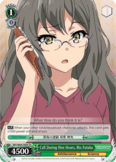 Call During Wee Hours, Rio Futaba (SBY/W64-TE04 TD) [Rascal Does Not Dream of Bunny Girl Senpai]