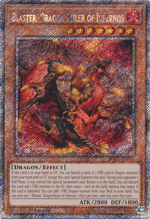 Blaster, Dragon Ruler of Infernos (Platinum Secret Rare) [RA03-EN010] Platinum Secret Rare