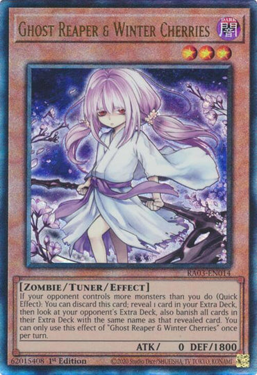 Ghost Reaper & Winter Cherries (Alternate Art) (PUR) [RA03-EN014] Prismatic Ultimate Rare