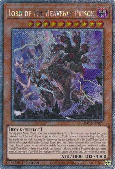 Lord of the Heavenly Prison (Platinum Secret Rare) [RA03-EN029] Platinum Secret Rare