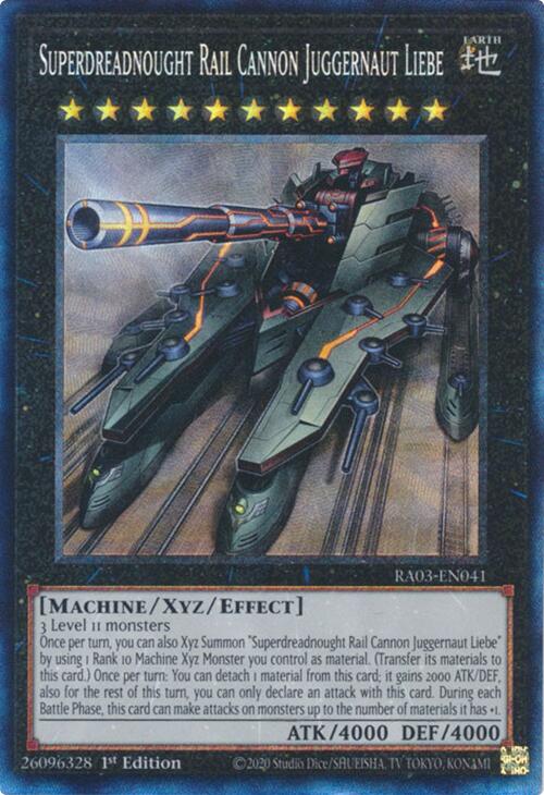 Superdreadnought Rail Cannon Juggernaut Liebe (CR) [RA03-EN041] Prismatic Collector's Rare