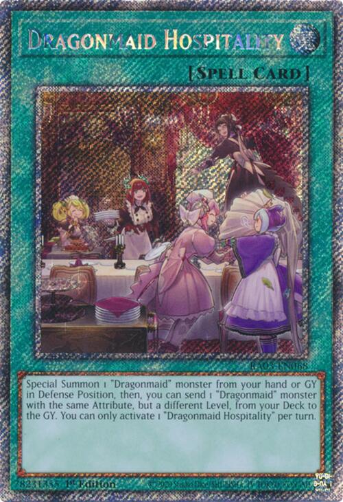 Dragonmaid Hospitality (Platinum Secret Rare) [RA03-EN068] Platinum Secret Rare