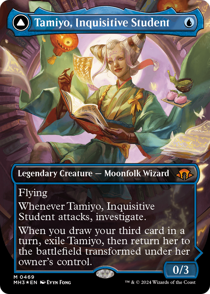 Tamiyo, Inquisitive Student // Tamiyo, Seasoned Scholar (Borderless) (Textured Foil) [Modern Horizons 3]