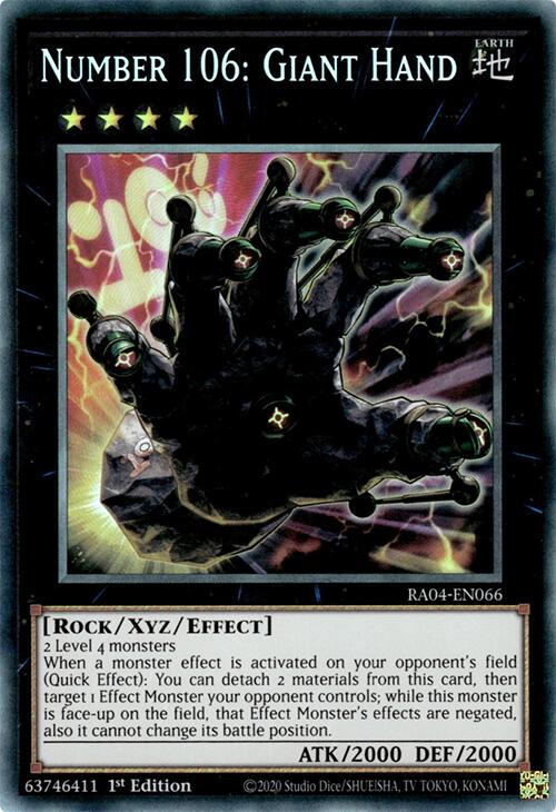 Number 106: Giant Hand [RA04-EN066] Prismatic Collector's Rare
