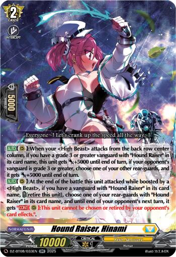 Hound Raiser, Hinami (DZ-BT08/033EN) [Knights 0f Rebirth]