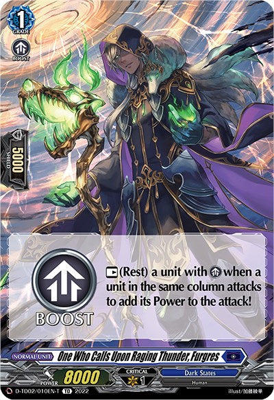 One Who Calls Upon Raging Thunder, Furgres (Tutorial Card) (D-TD02/010EN-T) [Michiru Hazama -Demonic Jewel Dragon of the Four Flames-]