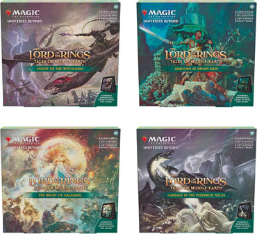 The Lord of The Rings: Tales of Middle-earth Scene Boxes - All 4 (Aragorn at Helm’s Deep, Flight of The Witch-King, The Might of Galadriel, and Gandalf in Pelennor Fields)