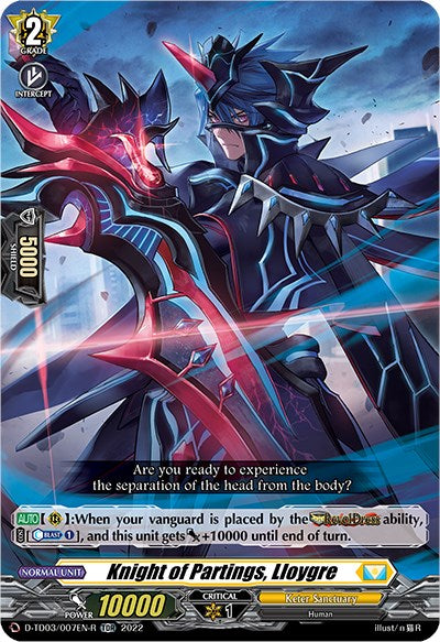 Knight of Partings, Lloygre (D-TD03/007EN-R) [Raika Koshiba -Skyfall Executors-]