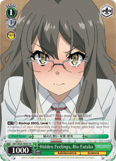 Hidden Feelings, Rio Futaba (SBY/W64-TE05 TD) [Rascal Does Not Dream of Bunny Girl Senpai]
