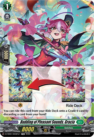 Budding of Pleasant Sounds, Gracia (Tutorial Card) (D-TD01/003EN-T) [Urara Haneyama -Bandmaster of Blossoming Bonds-]