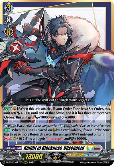 Knight of Blackness, Obscudeid (D-BT05/017EN) [Triumphant Return of the Brave Heroes]