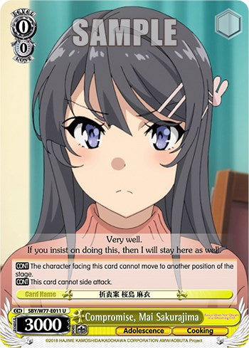 Compromise, Mai Sakurajima [Rascal Does Not Dream of a Dreaming Girl]