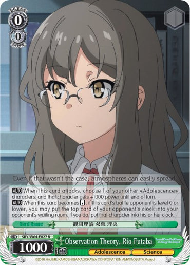 Observation Theory, Rio Futaba (SBY/W64-E027 R) [Rascal Does Not Dream of Bunny Girl Senpai]