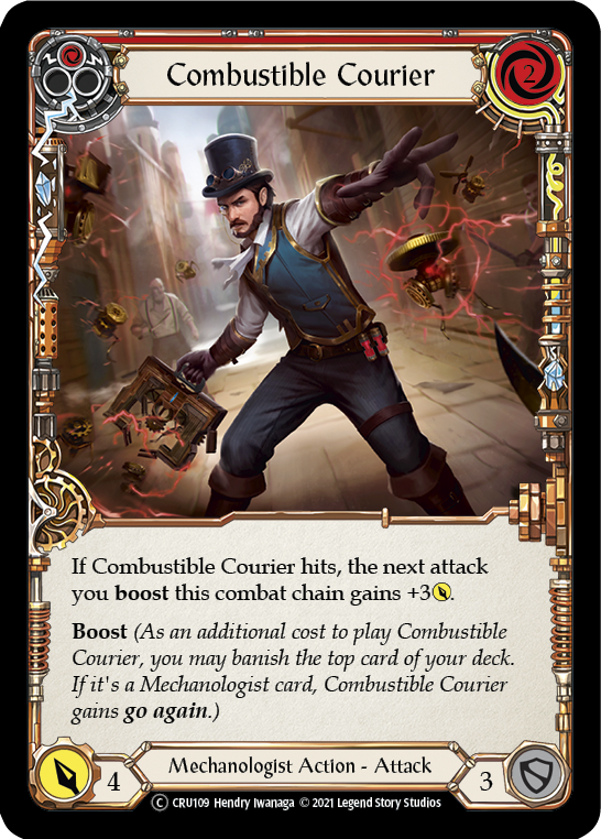 Combustible Courier (Red) [U-CRU109-RF] (Crucible of War Unlimited)  Unlimited Rainbow Foil