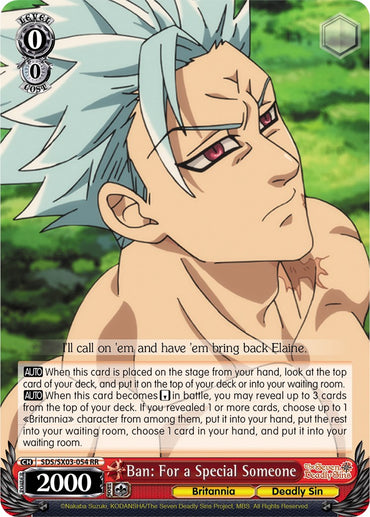 Ban: For a Special Someone (SDS/SX03-054 RR) [The Seven Deadly Sins]