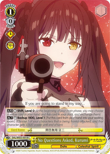 No Questions Asked, Kurumi (DAL/WE33-E018 C) [Date A Bullet]