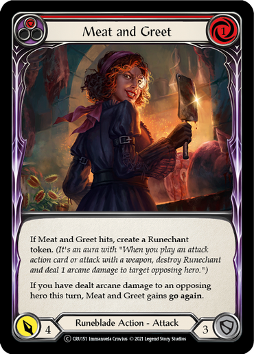 Meat and Greet (Red) [U-CRU151-RF] (Crucible of War Unlimited)  Unlimited Rainbow Foil