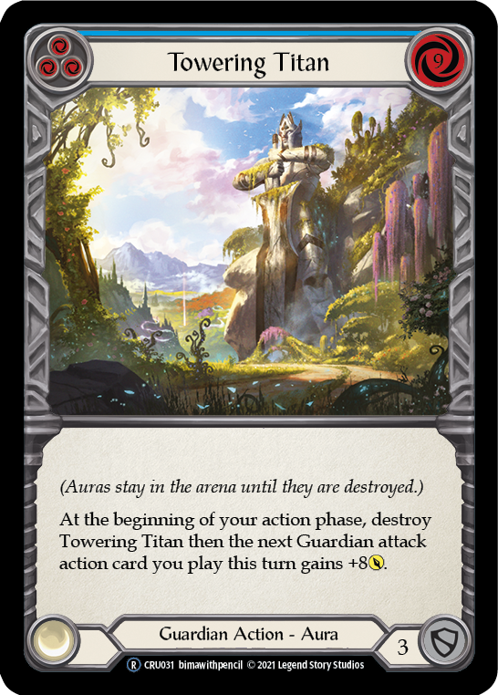 Towering Titan (Blue) [U-CRU031-RF] (Crucible of War Unlimited)  Unlimited Rainbow Foil