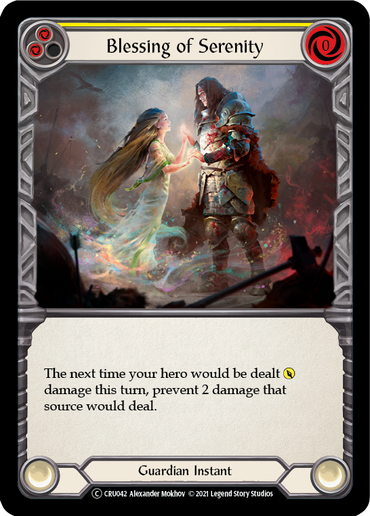 Blessing of Serenity (Yellow) [U-CRU042-RF] (Crucible of War Unlimited)  Unlimited Rainbow Foil