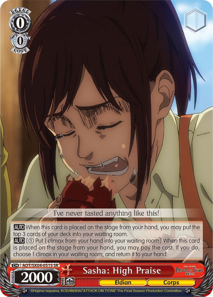 Sasha: High Praise (Foil) [Attack On Titan: Final Season]