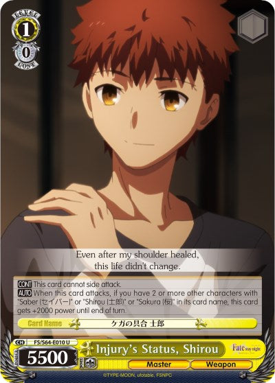 Injury's Status, Shirou (FS/S64-E010 U) [Fate/Stay Night [Heaven's Feel]]