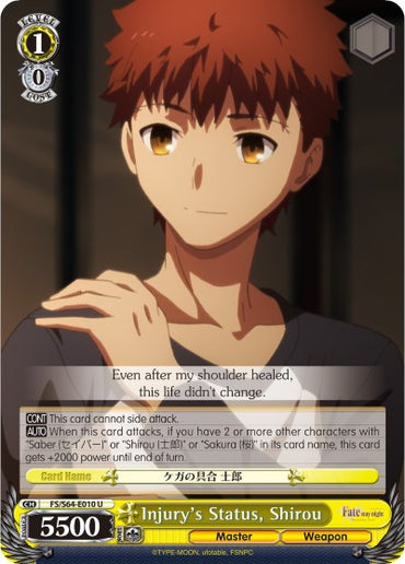 Injury's Status, Shirou (FS/S64-E010 U) [Fate/Stay Night [Heaven's Feel]]