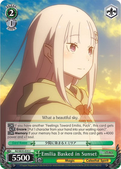 Emilia Basked in Sunset (RZ/SE35-E35 C) (Parallel Foil) [Re:ZERO: The Frozen Bond]