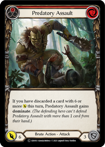 Predatory Assault (Red) [U-CRU013-RF] (Crucible of War Unlimited)  Unlimited Rainbow Foil